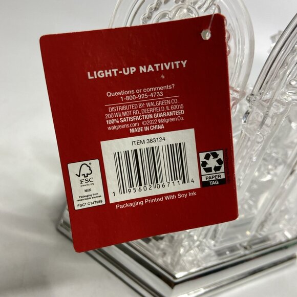 Happy Holiday Christmas Nativity Manger Light Up Musical Acrylic Plays Songs 7.7 - Picture 9 of 11